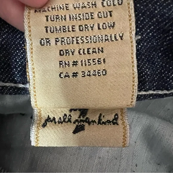 7 For All Mankind Low Rise Bootcut Jeans Sz 30 Classic Y2K Flare Flower Patch - Picture 8 of 11